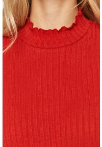 Noisy may - Noisy May - Sweter. Kolor: czerwony. Materiał: poliester, nylon, wiskoza, dzianina. Długość rękawa: długi rękaw. Długość: długie. Wzór: gładki #4