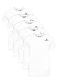 Kappa Komplet 5 t-shirtów Logo Myrto 322563W Biały Regular Fit. Kolor: biały. Materiał: bawełna
