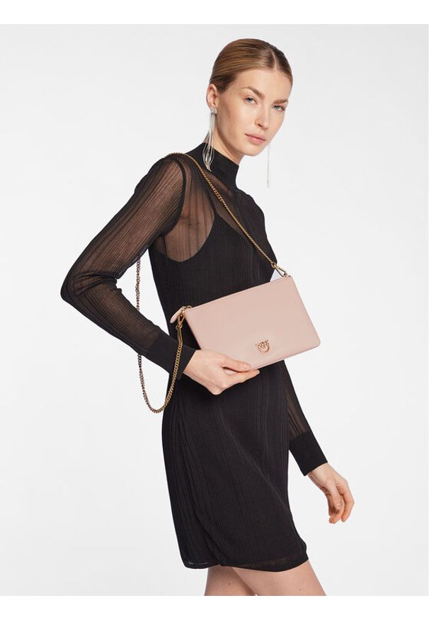 Pinko Torebka Flat Classic PE 23 PCPL 100455 A0F1 Różowy. Kolor: różowy. Materiał: skórzane