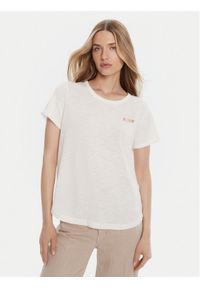 Roxy T-Shirt ERJZT05731-WBK0 Biały Regular Fit. Kolor: biały. Materiał: bawełna