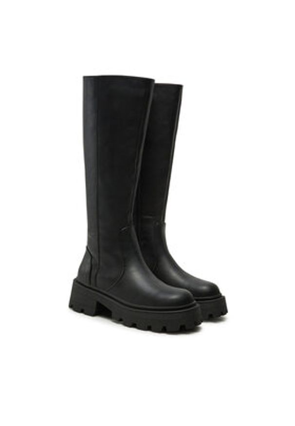 ONLY Shoes Kozaki High Chunky Boots 15329804 Czarny. Kolor: czarny. Materiał: skóra