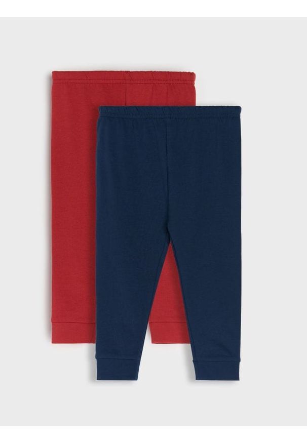 Sinsay - Dzianinowe legginsy z ociepleniem 2 pack - bordowy. Kolor: czerwony. Materiał: dzianina