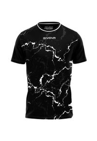 Givova Sport T-shirt Grafit Czarny i Biały - Lekki i Oddychający. Kolor: czarny, biały, wielokolorowy. Materiał: poliester. Wzór: haft, nadruk. Sport: fitness, piłka nożna