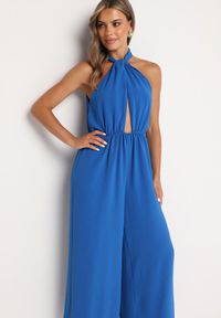 Born2be - Niebieski Kombinezon o Taliowanym Kroju Bez Rękawów Rivassina. Kolor: niebieski. Długość rękawa: bez rękawów. Długość: długie #2