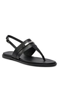Calvin Klein Sandały Flat Tp Sandal Metal Bar Lth HW0HW02031 Czarny. Kolor: czarny #4