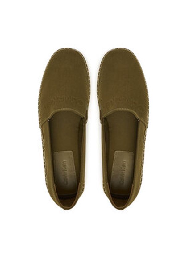 Calvin Klein Espadryle Espadrille Cv Logo HM0HM01808 Khaki. Kolor: brązowy. Materiał: materiał