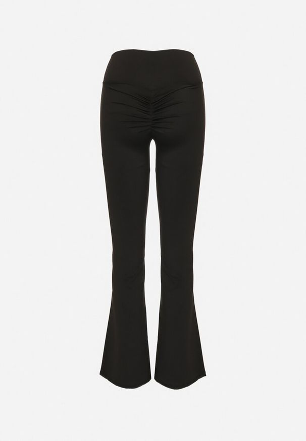 Born2be - Czarne Legginsy Typu Dzwony z Wysokim Stanem Orralise. Stan: podwyższony. Kolor: czarny. Materiał: tkanina. Styl: klasyczny