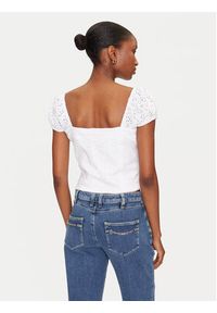 Guess Bluzka W5GP13 KCVA1 Biały Slim Fit. Kolor: biały. Materiał: bawełna #3