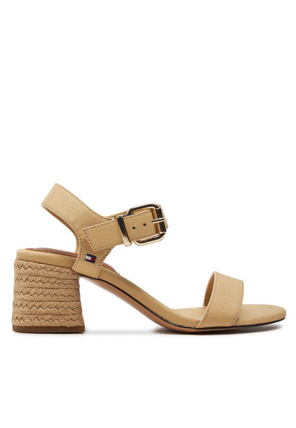 TOMMY HILFIGER - Tommy Hilfiger Sandały Block Mid Heel Sandal FW0FW08075 Czarny. Kolor: czarny