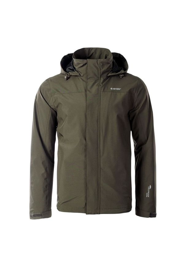 Hi-tec - Kurtka przejściowa męska Hi-Tec Orati - ciemnooliwkowa, Rozmiar S. Kolor: oliwkowy. Materiał: poliester, materiał. Sezon: wiosna, lato