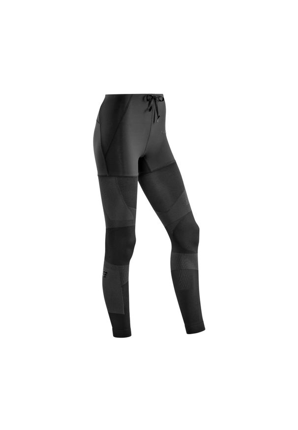 Długie spodnie kompresyjne sportowe CEP damskie. Kolor: czarny. Materiał: materiał. Długość: długie. Sport: bieganie