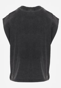 Born2be - Czarny Bawełniany Top z Efektem Sprania Belatia. Okazja: na co dzień. Kolor: czarny. Materiał: bawełna. Styl: casual #7