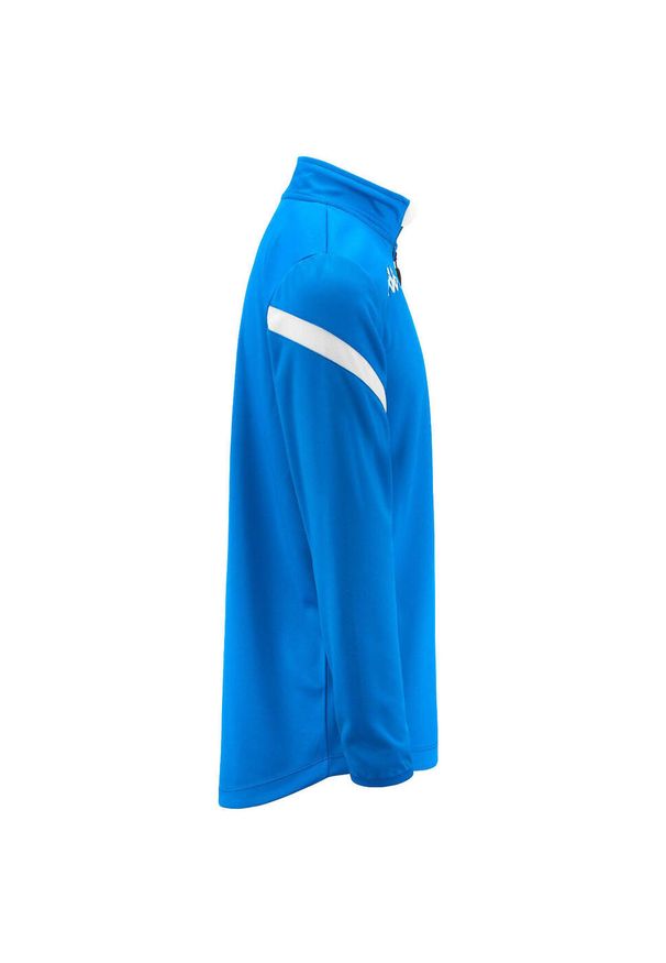 Dziecięca bluza dresowa 1/2 z zamkiem błyskawicznym Kappa Dolvole. Kolor: niebieski, wielokolorowy, biały. Materiał: dresówka. Sport: piłka nożna