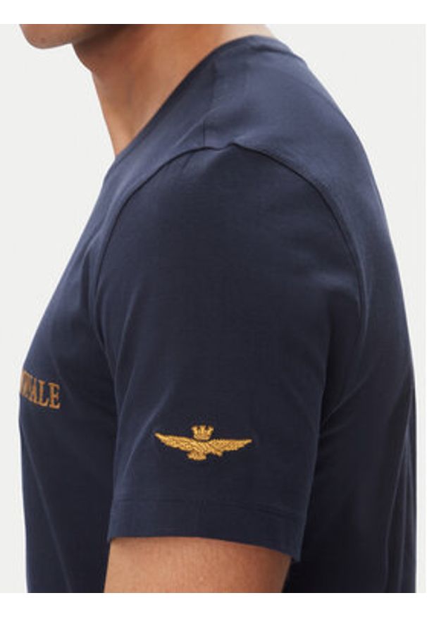 Aeronautica Militare T-Shirt 251TS2410J592 Granatowy Regular Fit. Kolor: niebieski. Materiał: bawełna
