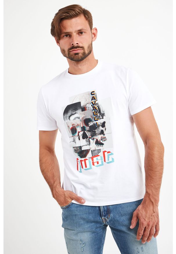 T-shirt Just Cavalli w kolorowe wzory, elegancki