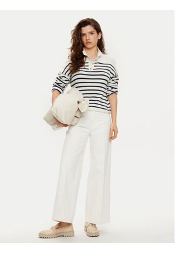 TOMMY HILFIGER - Tommy Hilfiger Sweter WW0WW44981 Biały Relaxed Fit. Kolor: biały. Materiał: wełna