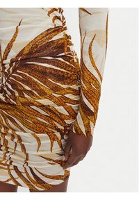 Just Cavalli Sukienka koktajlowa 80PAO957 JS560 Beżowy Slim Fit. Kolor: beżowy. Materiał: wiskoza. Styl: wizytowy #3