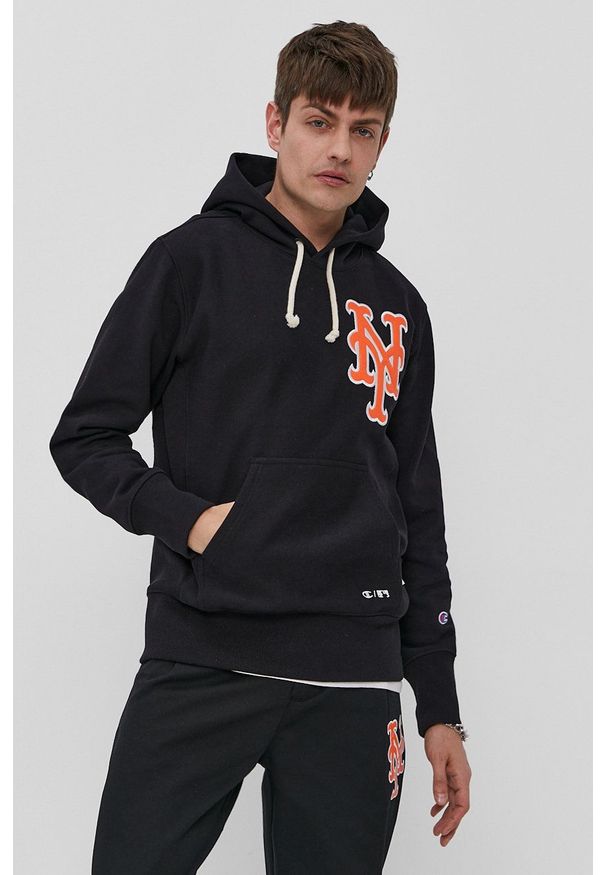 Champion - Bluza. Okazja: na co dzień. Kolor: czarny. Materiał: dzianina. Wzór: aplikacja. Styl: casual