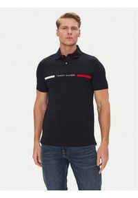 TOMMY HILFIGER - Tommy Hilfiger Polo Chest Insert MW0MW38130 Granatowy Regular Fit. Typ kołnierza: polo. Kolor: niebieski. Materiał: bawełna #1