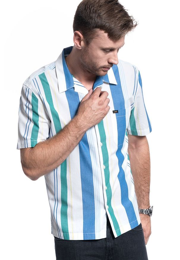 Lee - KOSZULA MĘSKA LEE SS RESORT SHIRT SUMMER BLUE L67PDVNJ 112116907