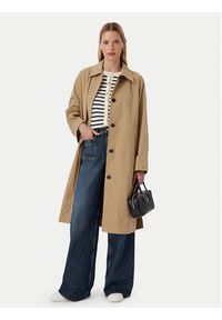 TOMMY HILFIGER - Tommy Hilfiger Trencz WW0WW49842 Beżowy ciemny Regular Fit. Kolor: beżowy. Materiał: bawełna #4