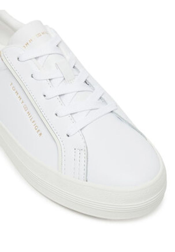 TOMMY HILFIGER - Tommy Hilfiger Sneakersy Essential Vulc Sneaker FW0FW08757 Biały. Kolor: biały. Materiał: skóra