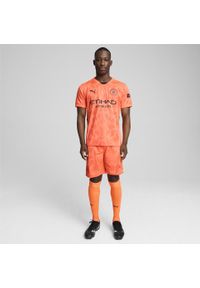 Puma - Szorty bramkarskie Manchester City 24/25 PUMA Neon Sun Orange. Kolor: pomarańczowy, żółty, wielokolorowy