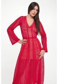 Twinset Milano - Sukienka ażurowa midi TWINSET. Wzór: ażurowy. Długość: midi #4