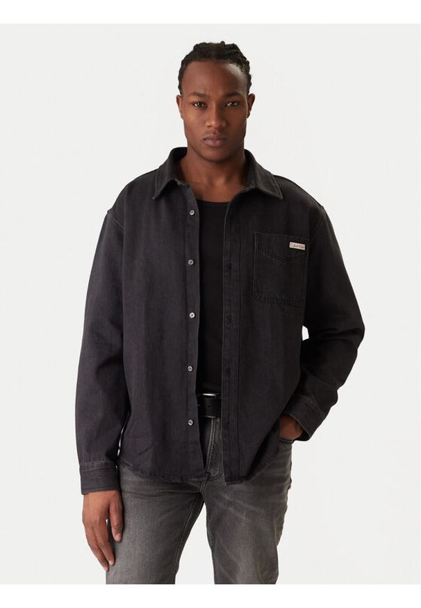 Calvin Klein Jeans Koszula jeansowa Classic LV04RD765G Czarny Relaxed Fit. Kolor: czarny. Materiał: bawełna