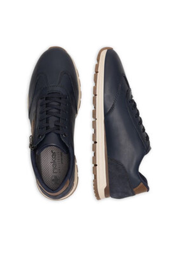 Rieker Sneakersy B0501-14 Granatowy. Kolor: niebieski. Materiał: skóra
