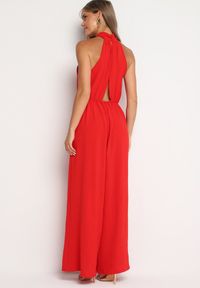 Born2be - Czerwony Kombinezon o Taliowanym Kroju Bez Rękawów Rivassina. Kolor: czerwony. Długość rękawa: bez rękawów. Długość: długie #6