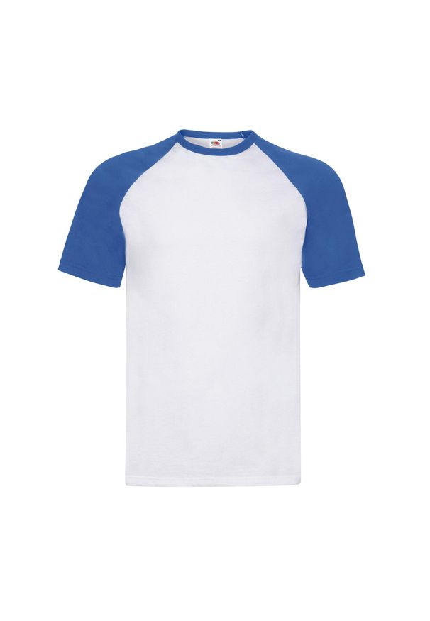 FRUIT OF THE LOOM - Męska Koszulka Baseballowa Valueweight. Kolor: biały, wielokolorowy, niebieski