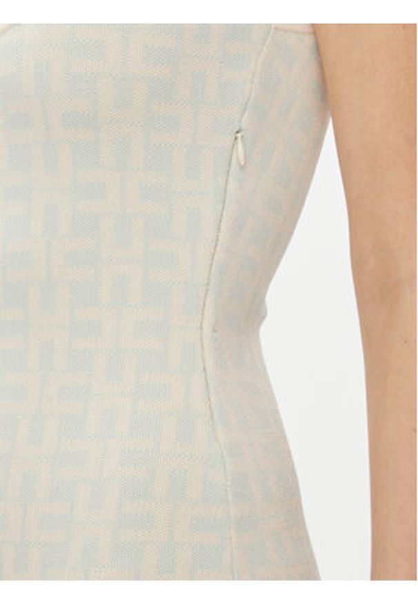 Elisabetta Franchi Sukienka dzianinowa AM-55Z-41E2-V460 Niebieski Slim Fit. Kolor: niebieski. Materiał: wiskoza