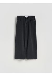 Reserved - Jeansy wide leg - czarny. Kolor: czarny