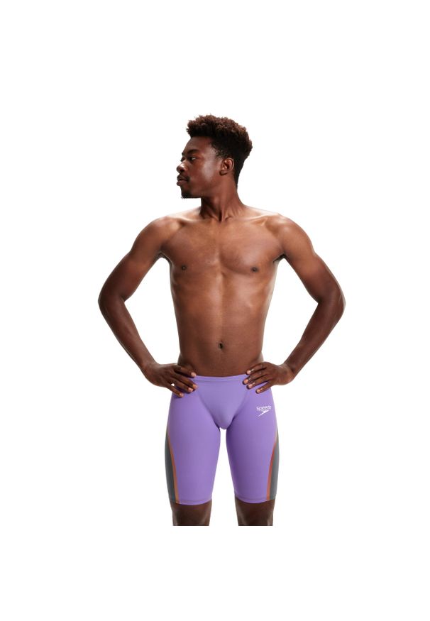 Strój pływacki startowy męski Speedo LZR INTENT. Kolor: różowy, wielokolorowy, fioletowy. Materiał: nylon, elastan, poliamid