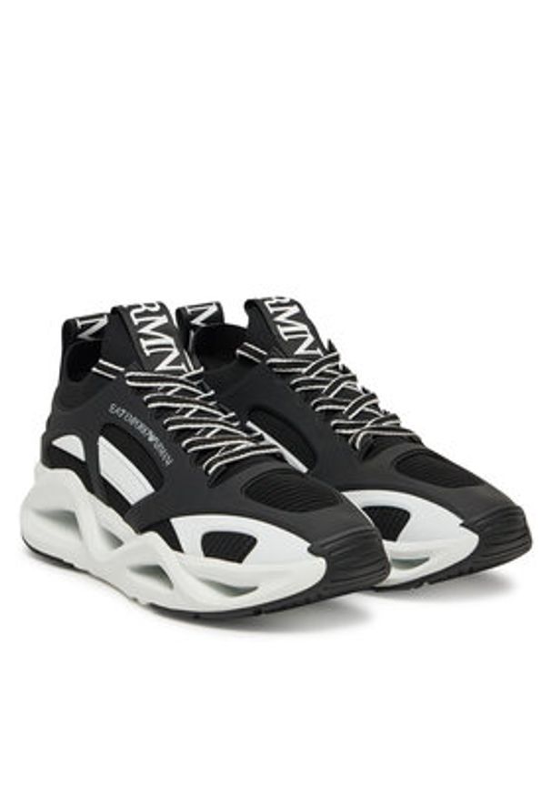 EA7 Emporio Armani Sneakersy X8X174 XK377 K485 Czarny. Kolor: czarny. Materiał: skóra