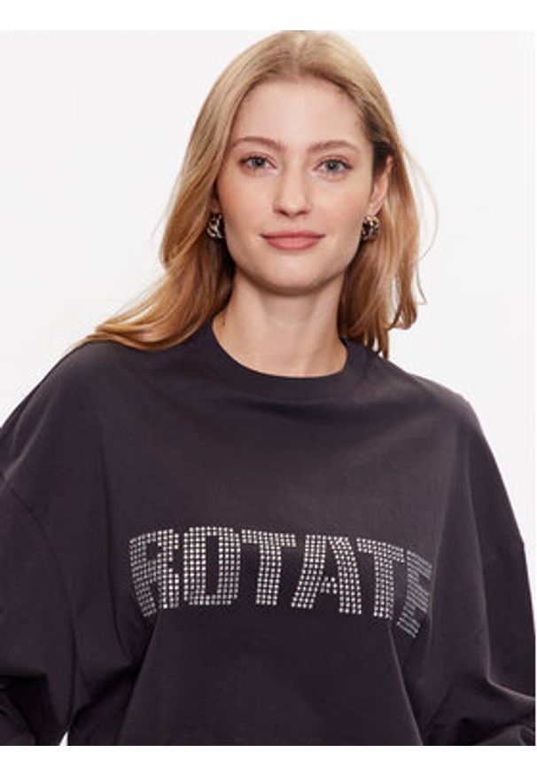 ROTATE Bluzka Rhinestone Tyra 7003211959 Szary Cropped Fit. Kolor: szary. Materiał: bawełna