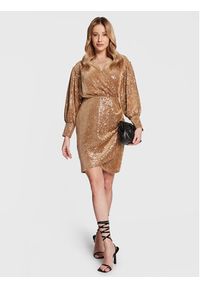 Closet London Sukienka koktajlowa JD875 Brązowy Regular Fit. Kolor: brązowy. Materiał: syntetyk. Styl: wizytowy #5