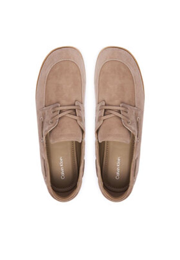 Calvin Klein Półbuty Ess Boatshoe Suede HW0HW03290 Szary. Kolor: szary. Materiał: zamsz, skóra