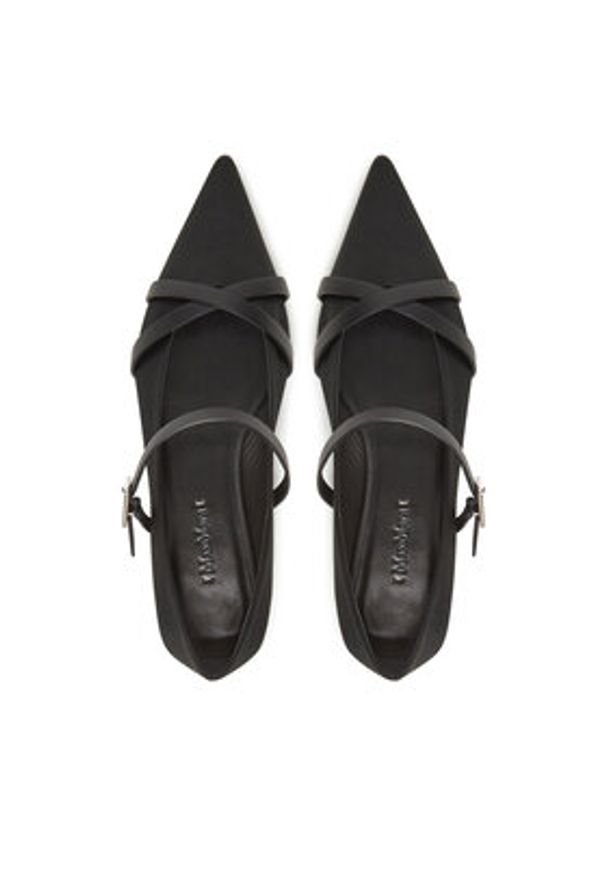 Max Mara Półbuty Satinflat 2514521272600 Czarny. Kolor: czarny. Materiał: materiał