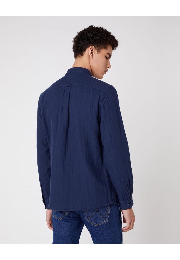Wrangler - WRANGLER LS 2PKT FLAP SHIRT MĘSKA KOSZULA NAVY W5A53U114 112130047