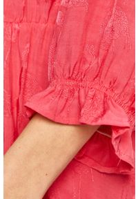 ANSWEAR - Answear - Sukienka. Kolor: różowy. Materiał: tkanina. Typ sukienki: rozkloszowane. Styl: wakacyjny #5