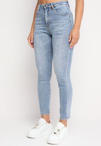 Born2be - Jasnoniebieskie Jeansy Skinny z Wysoką Talią Anelava. Okazja: do pracy. Kolor: niebieski. Styl: elegancki