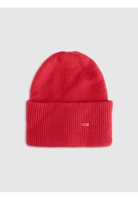 4f - 4F Czapka beanie uniseks - czerwona Uniwersalny. Kolor: czerwony. Materiał: wiskoza, materiał, dzianina. Sezon: zima. Styl: klasyczny, sportowy, casual