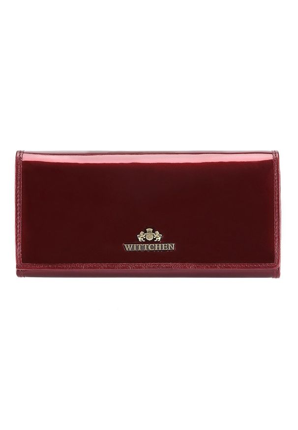 Wittchen - Damski portfel ze skóry lakierowany poziomy bordowy. Kolor: czerwony. Materiał: skóra, lakier