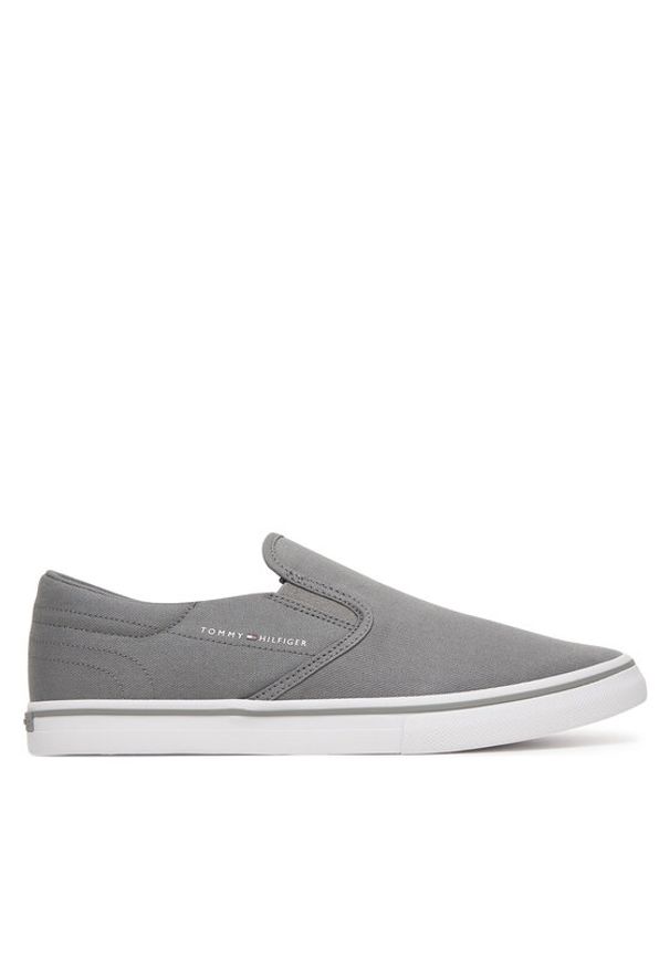 TOMMY HILFIGER - Tommy Hilfiger Tenisówki Vulc Core Slip On FM0FM05689 Szary. Zapięcie: bez zapięcia. Kolor: szary. Materiał: materiał