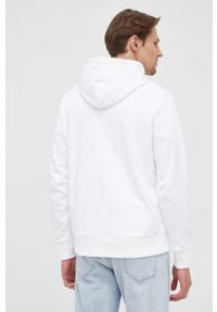 Calvin Klein bluza męska kolor biały z kapturem gładka. Typ kołnierza: kaptur. Kolor: biały. Wzór: gładki #3