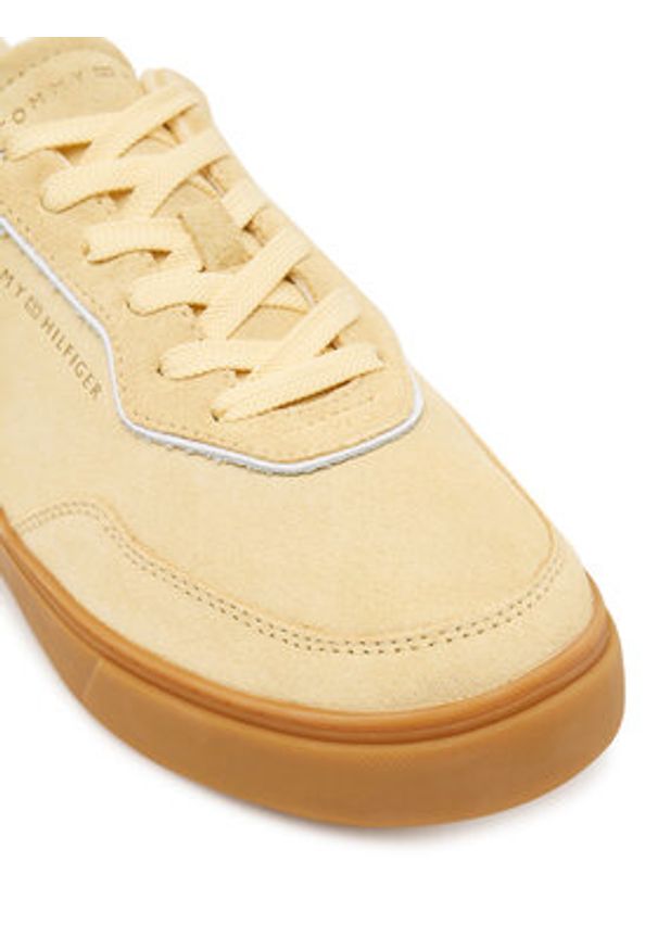 TOMMY HILFIGER - Tommy Hilfiger Sneakersy Casual FW0FW08898 Żółty. Okazja: na co dzień. Kolor: żółty. Materiał: zamsz, skóra