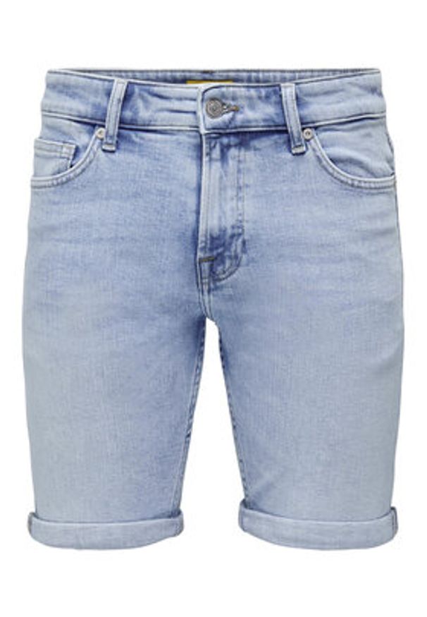 Only & Sons Szorty jeansowe 22025189 Niebieski Regular Fit. Kolor: niebieski. Materiał: bawełna
