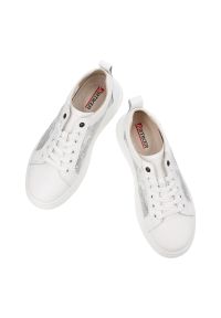 Białe Sneakersy Artiker Stylowe Przezroczyste Obuwie Damskie. Okazja: na co dzień. Kolor: biały. Materiał: materiał. Wzór: aplikacja #7